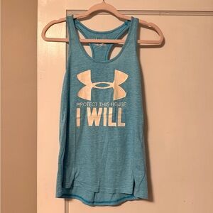 Under Armour Light Blue HeatGear Racerback Tank